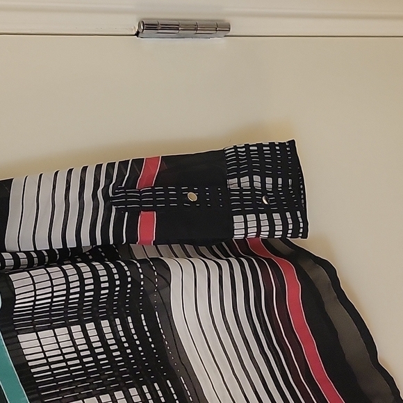 VTG LIZ CLAIBORNE 1990s Striped Chiffon Semi-Sheer Button Down Shirt Medium - Picture 8 of 8